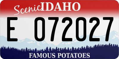 ID license plate E072027