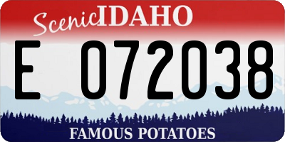 ID license plate E072038