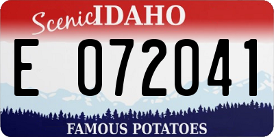 ID license plate E072041
