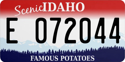 ID license plate E072044