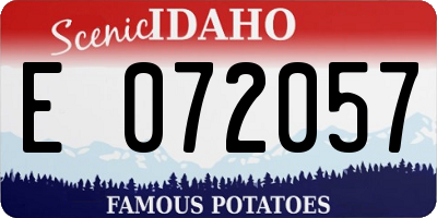 ID license plate E072057