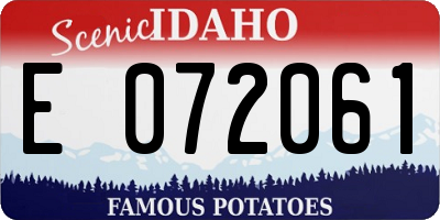 ID license plate E072061