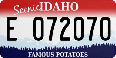 ID license plate E072070