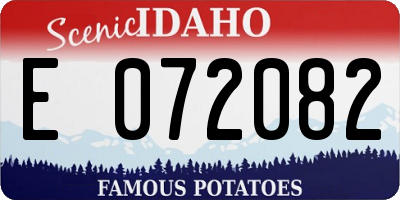 ID license plate E072082