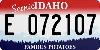 ID license plate E072107