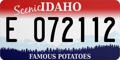 ID license plate E072112
