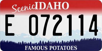 ID license plate E072114