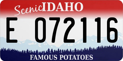 ID license plate E072116