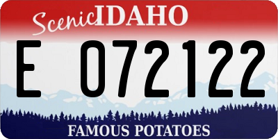 ID license plate E072122