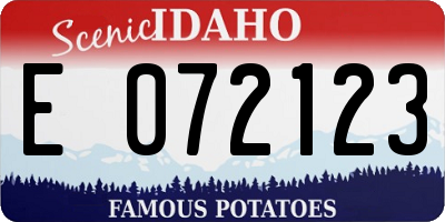 ID license plate E072123