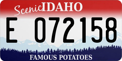 ID license plate E072158