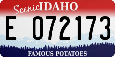 ID license plate E072173