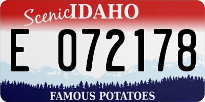 ID license plate E072178
