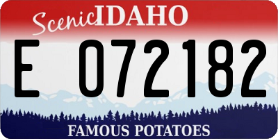 ID license plate E072182