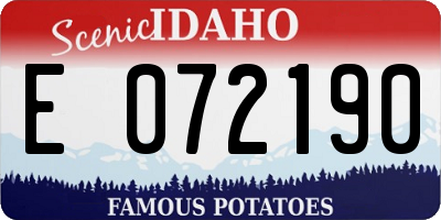ID license plate E072190