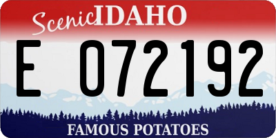 ID license plate E072192