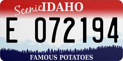 ID license plate E072194