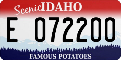 ID license plate E072200