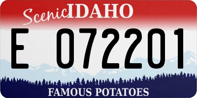 ID license plate E072201