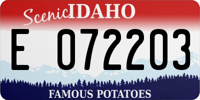ID license plate E072203