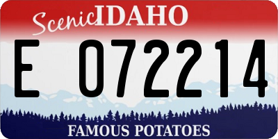 ID license plate E072214