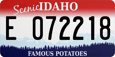 ID license plate E072218