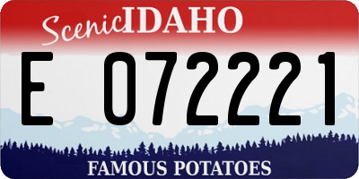 ID license plate E072221