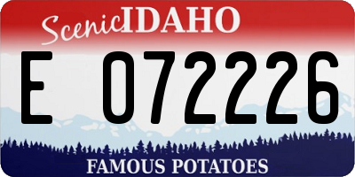 ID license plate E072226