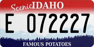 ID license plate E072227