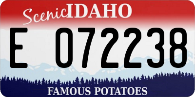 ID license plate E072238