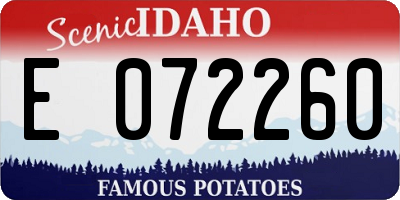 ID license plate E072260