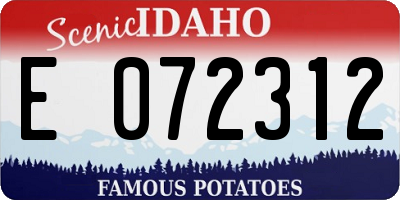 ID license plate E072312