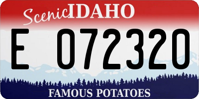 ID license plate E072320
