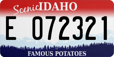 ID license plate E072321