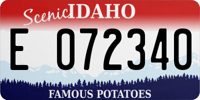 ID license plate E072340