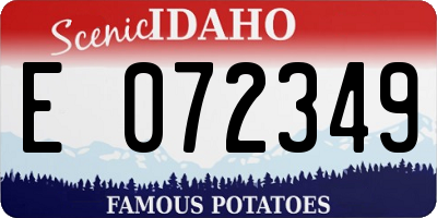 ID license plate E072349