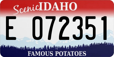 ID license plate E072351