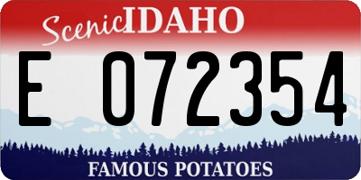ID license plate E072354