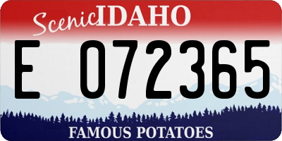 ID license plate E072365