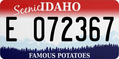 ID license plate E072367