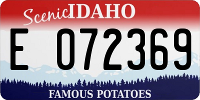 ID license plate E072369