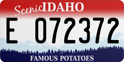 ID license plate E072372