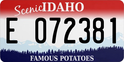 ID license plate E072381