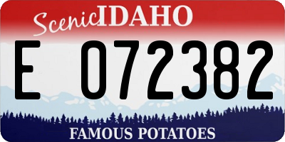 ID license plate E072382