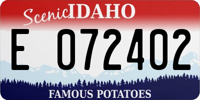 ID license plate E072402