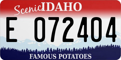 ID license plate E072404