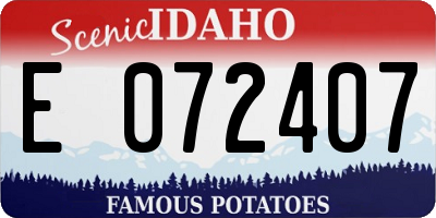 ID license plate E072407