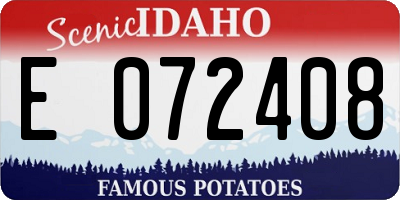 ID license plate E072408