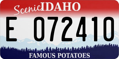 ID license plate E072410