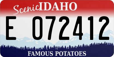 ID license plate E072412